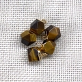 Faceted tiger eye stone pendants with gold-plated loops for jewelry making - Tiger's Eye (Gold Plated)