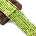 2x4mm emerald green cylinder natural stone beads with marble texture for DIY jewelry - 2x4mm / Emerald Green Mottled Pattern (No.12)
