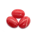Drie ovale rode agaat cabochons met witte aders voor DIY-sieraden maken - 6X8mm / Rode agaat