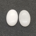 Σετ δύο γυαλισμένα οβάλ λευκά νεφρίτη cabochons για κατασκευή κοσμημάτων και κολιέ - Οβάλ / Λευκός κρύσταλλος