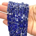 Deep blue cubic imperial jasper stone beads with natural texture for DIY jewelry - 3x3x3mm Square Beads / Deep Blue Spotted (No.9)
