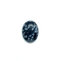 Cabochon en obsidienne flocon de neige ovale poli pour la création de bijoux - 18x25mm / Obsidienne flocon de neige