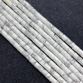 Perles cylindriques en howlite blanche naturelle 4x4mm avec texture marbrée pour bijoux - 4x4mm / N°34 Turquoise Blanche