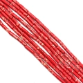 Red marble patterned 4x13mm cylinder tube beads for DIY jewelry making - 4x13mm / No.6 Red