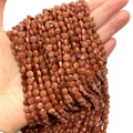 Facettierte braune Goldsteinperlen mit Glitzereffekt für DIY Schmuckherstellung - 6mm / Goldsandstein