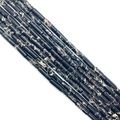 Polished black and tan marble pattern cylindrical stone beads for jewelry DIY - 4x13mm / No.7 (Black)