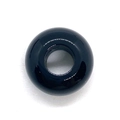 Polierte schwarze Naturstein-Abstandsperle mit großem Loch für DIY-Schmuckherstellung - Schwarzer Achat / 8x14mm