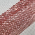 Natural round pink strawberry quartz beads for DIY jewelry making in various sizes - Watermelon Crystal 4mm