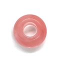 Rosa Quarzstein Donut Perle für DIY Schmuckherstellung mit glatt polierter Oberfläche - Wassermelonen Quarz / 8x14mm