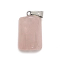 Poliertes rechteckiges Rosenquarz-Anhänger mit Silberverschluss für DIY-Schmuck - 15x25mm / Rosenquarz