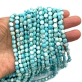 Gefacetteerde ronde turkooisblauwe stenen kralen voor DIY sieraden maken - 6mm / Turkoois