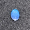 Oval sky blue synthetic opal gemstone with translucent texture and cat eye effect - 18x25mm / Opal