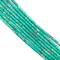 Cylindrical turquoise stone beads 4x13mm with natural brown web texture for DIY jewelry - 4x13mm / No.13 Turquoise