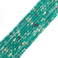 Blue cylinder natural stone beads with marble texture for DIY jewelry making - 2x4mm / Turquoise Color (No.2)
