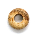 Macro detail of natural stone abacus bead with reddish-brown texture for DIY jewelry - 4x10mm / Picture Jasper