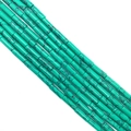 Turquoise blue tube beads with black spiderweb veins for DIY jewelry making - 4x13mm / No.15 Bright Cyan