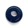 Macro shot of dark blue goldstone abacus bead with shimmering starry texture for DIY jewelry - 4x10mm / Blue Sandstone