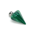 Kegel-Anhänger aus Malachit-Stein mit silberner Öse für DIY-Halsketten-Schmuck - Konisch zulaufendes Bein / Malachit