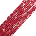 DIY-Schmuck 2x4mm zylindrische rote Türkisperlen mit natürlicher weißer Marmorstruktur - 2x4mm / Hellrot (Nr.8)