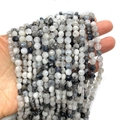 Gefacetteerde zwarte rutilated kwarts kralen 6mm voor DIY sieraden maken - 6mm / Zwarte Rutielkwarts