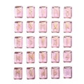 Pink Rune stone set of 25 pieces with gold engraved symbols for divination and healing - 15x20x6mm (25 Pieces/Pack) / Synthetic Pink Crystal