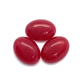 Set van drie gepolijste rode ovale cabochon edelstenen voor DIY sieraden maken - 6x8mm (50 Stuks/Verpakking) / Maat 10