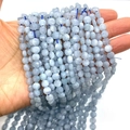 Strengen van gefacetteerde lichtblauwe natuursteen kralen voor DIY sieraden - 6mm / Aquamarijn