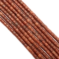 Perles cylindriques en jaspe rouge naturel 4x4mm pour la création de bijoux artisanaux - 4x4mm / N°15 Pierre Rouge