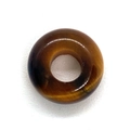 Natural tiger eye stone donut bead 4x10mm with brown stripes for DIY jewelry making - 4x10mm / Tiger's Eye