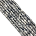 Perles cylindriques en pierre naturelle avec texture marbre pour bijoux DIY - 4x4mm / N°5 Jaspe Picasso