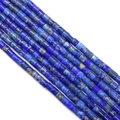 Perles cylindriques en lapis-lazuli bleu pour accessoires de bijoux artisanaux - 4x4mm / Lapis-lazuli