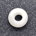 Polished white opal big hole abacus bead for DIY necklaces and bracelets making - 4x10mm / White Jade