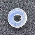Translucent light blue ring-shaped silicone gasket with smooth surface for DIY hardware - 4x10mm / Opal