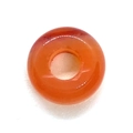 Vibrant translucent red agate donut bead with smooth polished surface for DIY jewelry - 4x10mm / Red Agate