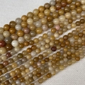 Perles rondes naturelles en œil de tigre jaune et aventurine 6-8mm pour bijoux DIY - Vieux Jade Jaune