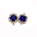 Dark blue clover shaped faceted crystal connectors in golden finish for DIY jewelry - No. 1 / 11x16mm (50 Pieces/pack)