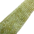 Snoer van 6 mm gefacetteerde ronde natuursteen kralen in licht olijfgroen voor DIY sieraden - 6mm / Lichtgroen