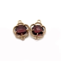 Golden flower-shaped purple faceted crystal connector charm with beaded edge detail - Size 9 / 11x16mm (50 Pieces/pack)