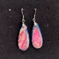 Pink and blue waterdrop natural stone earrings with silver hooks for jewelry making - Blue Pink Marble (10)