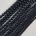 Polierte schwarze Natursteinperlen für DIY-Schmuckherstellung in mehreren Größen - Obsidian (4mm)