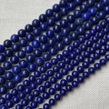 Natural deep blue lapis lazuli round beads with golden flecks for DIY jewelry making - Mashan Lapis Lazuli 6mm