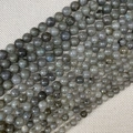Natural Labradorite round beads with blue flash iridescence for DIY jewelry making - White Labradorite / 4mm