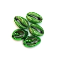 Metallic green natural seashell charms for DIY jewelry making and bracelet design - No. 2 (20 Pieces/pack) / 13x19mm