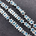 Perline a forma di stella in madreperla naturale con motivo malocchio per gioielli fai da te - Forma A Stella Marina / 10mm / Bianco perla