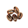 Five metallic copper electroplated cowrie shell beads for DIY jewelry making and bracelets - No. 6 (20 Pieces/pack) / 13x19mm