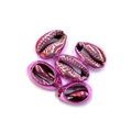 DIY jewelry beads in electroplated metallic pink natural cowrie shell for bracelet craft - No. 8 (20 Pieces/pack) / 13x19mm
