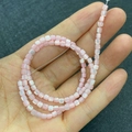 Macro detail of 3.5mm pink square shell beads for DIY jewelry making and necklaces - 3.5mm / Pink