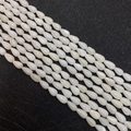 Strands of white teardrop shell beads with pearl luster for DIY jewelry making - Water Drop Style / 3x6mm