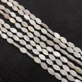 Natural white mother of pearl shell beads in marquise shape for DIY jewelry making - Marquise Style / 5x10mm