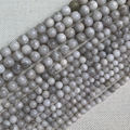 Cuentas de piedra natural gris para joyería artesanal en varios tamaños - 4mm / Ágata de Encaje Loco Blanca
